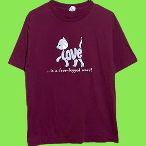 Vintage Cat Love Tee Shirt